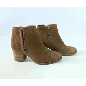 Blondo NINA Ankle Boot Women's US 7M Tan Suede Leather Side Zipper
